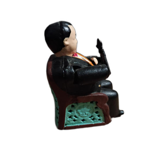 Tammany Cast Iron Mechanical Banker in Chair Coin Bank - Picture 2 of 7